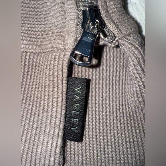 Varley Women’s Vine Side Zip Sweatshirt XS Taupe Brown Ribbed Pullover - Picture 9 of 10